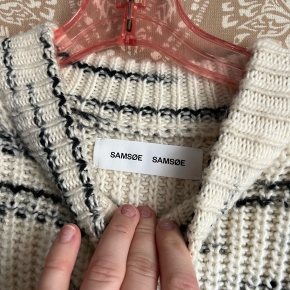 Samsøe Samsøe Lyla Space Dye Wool Blend Crewneck Sweater in Whisper White - Picture 7 of 8